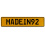 MADEIN92  - Yellow Aluminum Street Sign Mancave Euro Plate Name Door Sign Wall