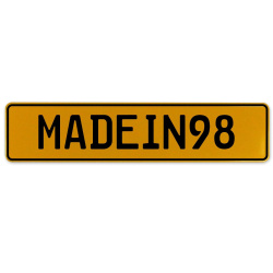 MADEIN98  - Yellow Aluminum Street Sign Mancave Euro Plate Name Door Sign Wall