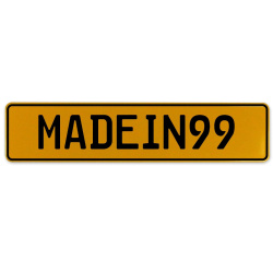 MADEIN99  - Yellow Aluminum Street Sign Mancave Euro Plate Name Door Sign Wall