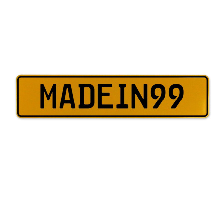 MADEIN99  - Yellow Aluminum Street Sign Mancave Euro Plate Name Door Sign Wall