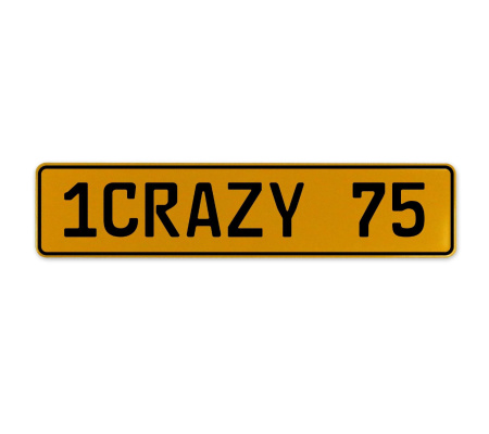 1CRAZY 75  - Yellow Aluminum Street Sign Mancave Euro Plate Name Door Sign Wall