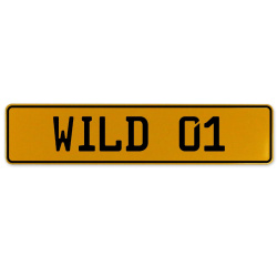 WILD 01  - Yellow Aluminum Street Sign Mancave Euro Plate Name Door Sign Wall
