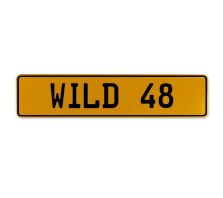 WILD 48  - Yellow Aluminum Street Sign Mancave Euro Plate Name Door Sign Wall