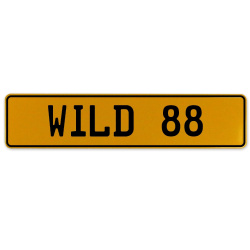 WILD 88  - Yellow Aluminum Street Sign Mancave Euro Plate Name Door Sign Wall