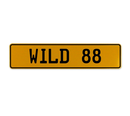 WILD 88  - Yellow Aluminum Street Sign Mancave Euro Plate Name Door Sign Wall