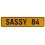 SASSY 84  - Yellow Aluminum Street Sign Mancave Euro Plate Name Door Sign Wall