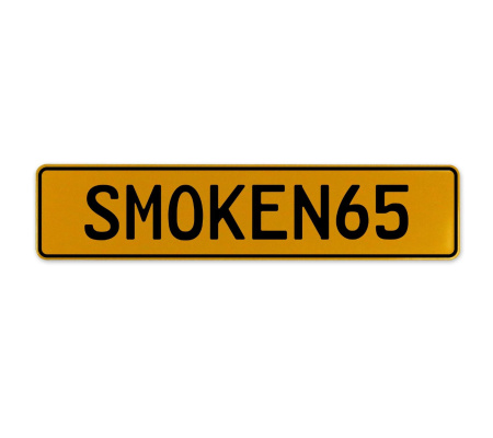 SMOKEN65  - Yellow Aluminum Street Sign Mancave Euro Plate Name Door Sign Wall