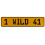 1 WILD 41  - Yellow Aluminum Street Sign Mancave Euro Plate Name Door Sign Wall