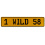 1 WILD 58  - Yellow Aluminum Street Sign Mancave Euro Plate Name Door Sign Wall