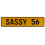 SASSY 56  - Yellow Aluminum Street Sign Mancave Euro Plate Name Door Sign Wall