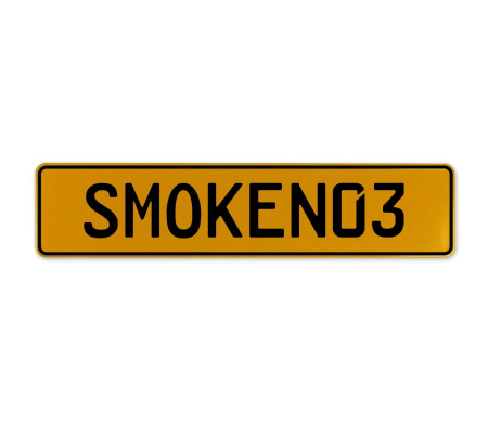 SMOKEN03  - Yellow Aluminum Street Sign Mancave Euro Plate Name Door Sign Wall