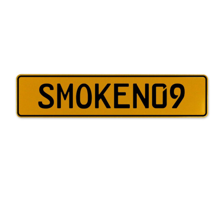 SMOKEN09  - Yellow Aluminum Street Sign Mancave Euro Plate Name Door Sign Wall