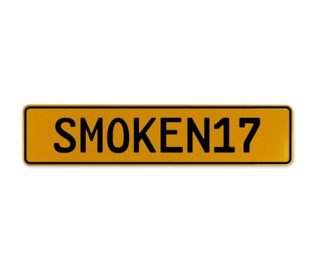 SMOKEN17  - Yellow Aluminum Street Sign Mancave Euro Plate Name Door Sign Wall