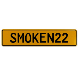 SMOKEN22  - Yellow Aluminum Street Sign Mancave Euro Plate Name Door Sign Wall