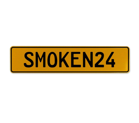 SMOKEN24  - Yellow Aluminum Street Sign Mancave Euro Plate Name Door Sign Wall