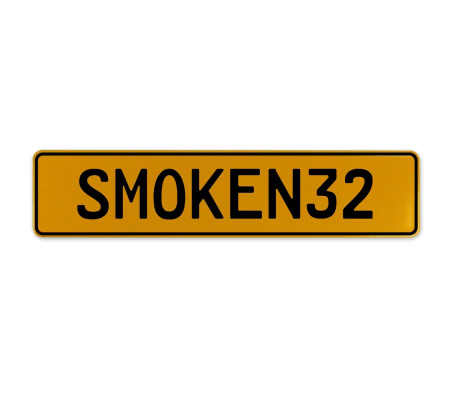 SMOKEN32  - Yellow Aluminum Street Sign Mancave Euro Plate Name Door Sign Wall