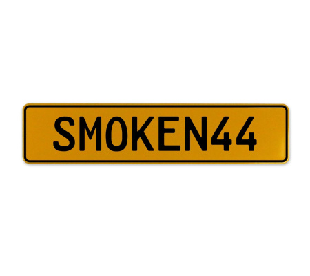 SMOKEN44  - Yellow Aluminum Street Sign Mancave Euro Plate Name Door Sign Wall