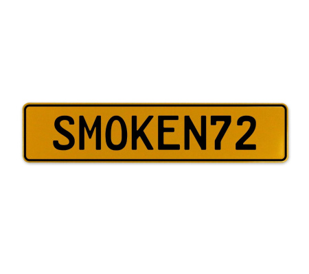SMOKEN72  - Yellow Aluminum Street Sign Mancave Euro Plate Name Door Sign Wall