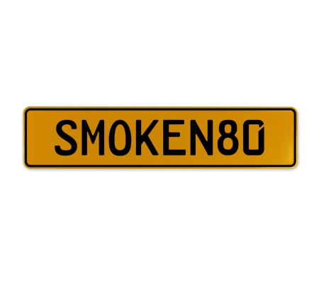 SMOKEN80  - Yellow Aluminum Street Sign Mancave Euro Plate Name Door Sign Wall