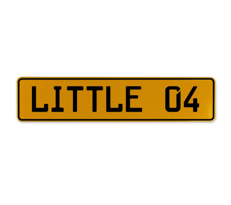 LITTLE 04  - Yellow Aluminum Street Sign Mancave Euro Plate Name Door Sign Wall