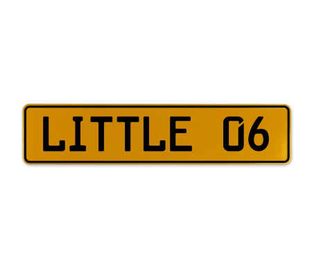 LITTLE 06  - Yellow Aluminum Street Sign Mancave Euro Plate Name Door Sign Wall