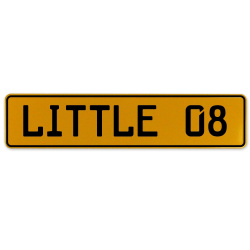 LITTLE 08  - Yellow Aluminum Street Sign Mancave Euro Plate Name Door Sign Wall