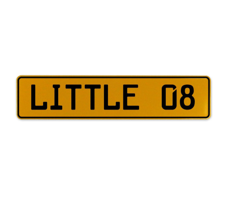 LITTLE 08  - Yellow Aluminum Street Sign Mancave Euro Plate Name Door Sign Wall