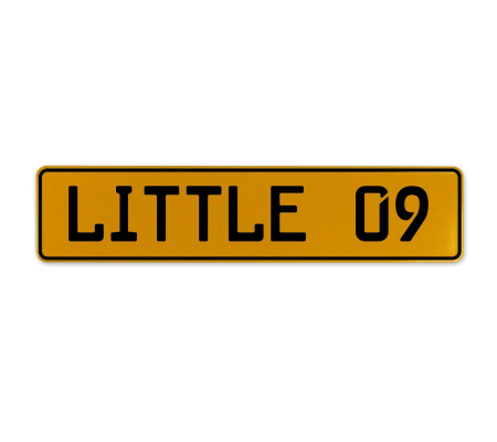 LITTLE 09  - Yellow Aluminum Street Sign Mancave Euro Plate Name Door Sign Wall