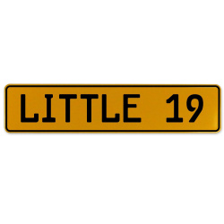 LITTLE 19  - Yellow Aluminum Street Sign Mancave Euro Plate Name Door Sign Wall