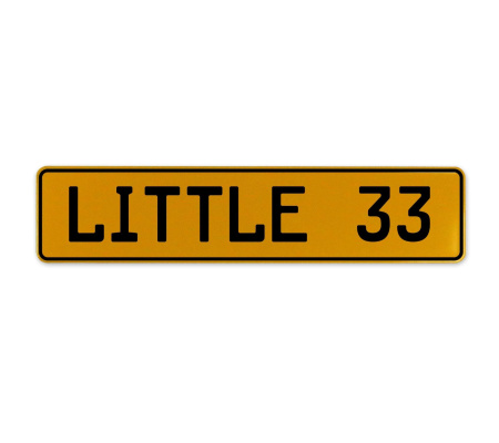 LITTLE 33  - Yellow Aluminum Street Sign Mancave Euro Plate Name Door Sign Wall