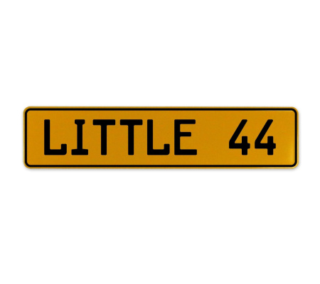 LITTLE 44  - Yellow Aluminum Street Sign Mancave Euro Plate Name Door Sign Wall