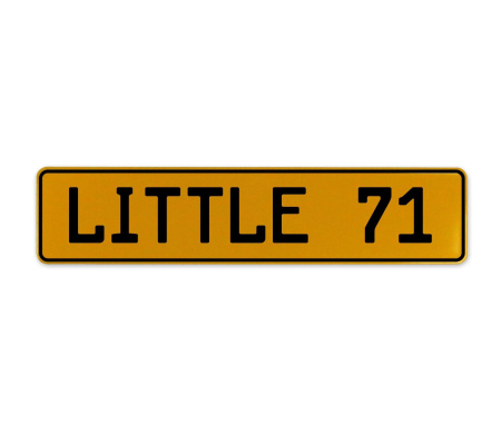LITTLE 71  - Yellow Aluminum Street Sign Mancave Euro Plate Name Door Sign Wall