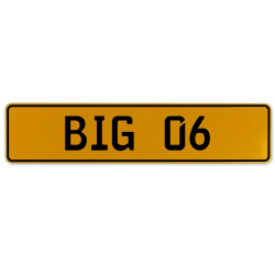 BIG 06  - Yellow Aluminum Street Sign Mancave Euro Plate Name Door Sign Wall