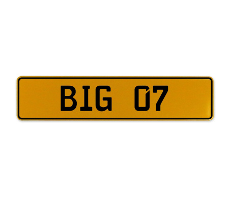 BIG 07  - Yellow Aluminum Street Sign Mancave Euro Plate Name Door Sign Wall