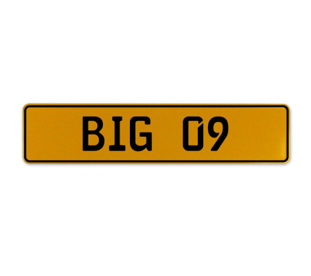 BIG 09  - Yellow Aluminum Street Sign Mancave Euro Plate Name Door Sign Wall