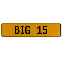 BIG 15  - Yellow Aluminum Street Sign Mancave Euro Plate Name Door Sign Wall