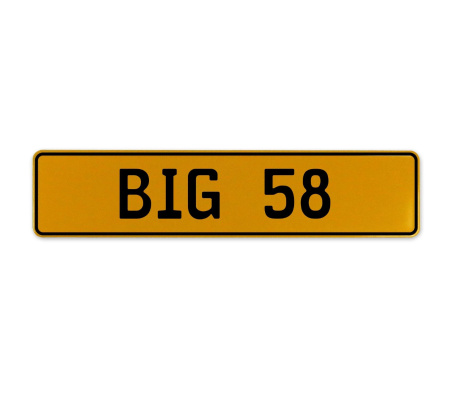 BIG 58  - Yellow Aluminum Street Sign Mancave Euro Plate Name Door Sign Wall