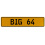 BIG 64  - Yellow Aluminum Street Sign Mancave Euro Plate Name Door Sign Wall