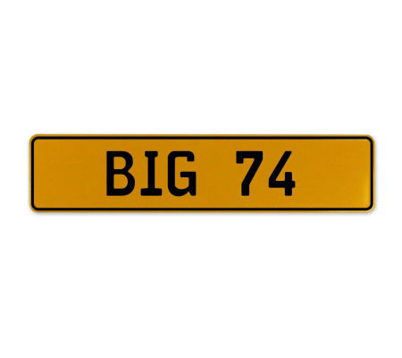 BIG 74  - Yellow Aluminum Street Sign Mancave Euro Plate Name Door Sign Wall