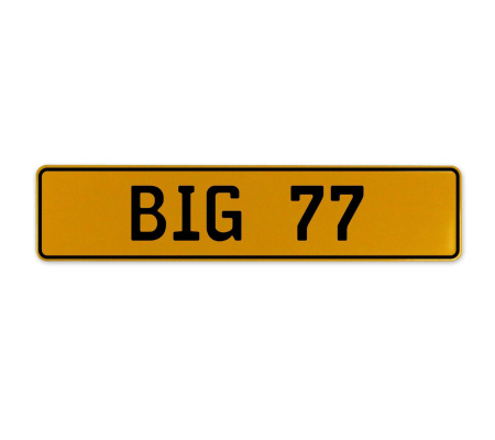 BIG 77  - Yellow Aluminum Street Sign Mancave Euro Plate Name Door Sign Wall