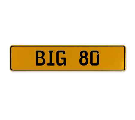 BIG 80  - Yellow Aluminum Street Sign Mancave Euro Plate Name Door Sign Wall