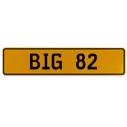 BIG 82  - Yellow Aluminum Street Sign Mancave Euro Plate Name Door Sign Wall