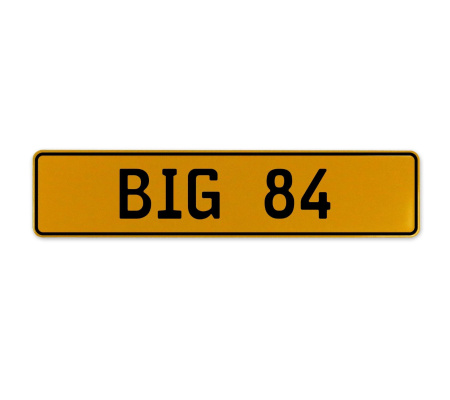 BIG 84  - Yellow Aluminum Street Sign Mancave Euro Plate Name Door Sign Wall