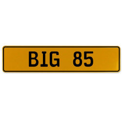 BIG 85  - Yellow Aluminum Street Sign Mancave Euro Plate Name Door Sign Wall