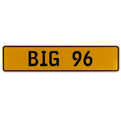 BIG 96  - Yellow Aluminum Street Sign Mancave Euro Plate Name Door Sign Wall