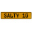 SALTY 10  - Yellow Aluminum Street Sign Mancave Euro Plate Name Door Sign Wall