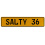 SALTY 36  - Yellow Aluminum Street Sign Mancave Euro Plate Name Door Sign Wall