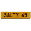 SALTY 45  - Yellow Aluminum Street Sign Mancave Euro Plate Name Door Sign Wall