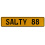 SALTY 88  - Yellow Aluminum Street Sign Mancave Euro Plate Name Door Sign Wall