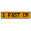 1 FAST 09  - Yellow Aluminum Street Sign Mancave Euro Plate Name Door Sign Wall